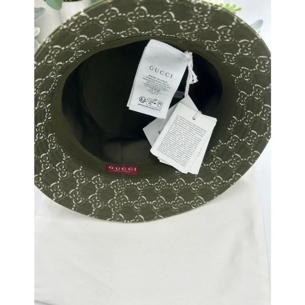 Men's Gucci, GG shadow jacquard cotton, bucket, hat, size small made in Italy